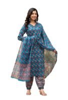 Straight Floral Printed Kurta and Pant Set with Dupatta | Ethnic Set | Dupatta Set | Suit Set | Kurta Set |