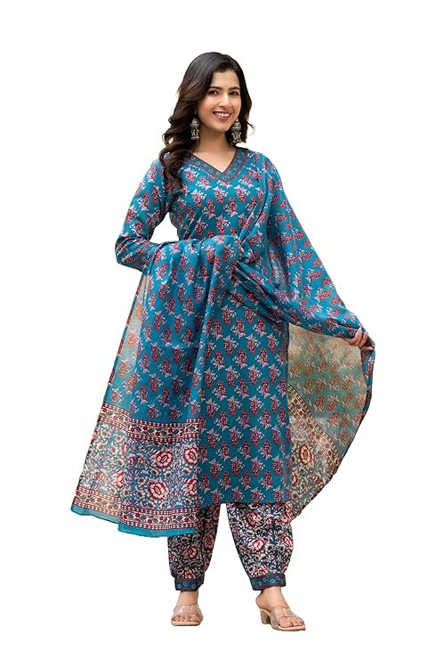 Straight Floral Printed Kurta and Pant Set with Dupatta | Ethnic Set | Dupatta Set | Suit Set | Kurta Set |