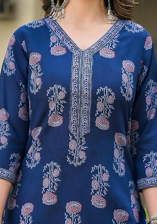 Viscose Women Straight Floral Printed Kurta And Pant Set With Dupatta | Ethnic Set | Dupatta Set |