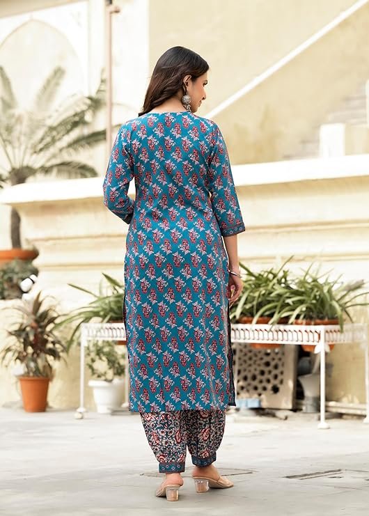 Straight Floral Printed Kurta and Pant Set with Dupatta | Ethnic Set | Dupatta Set | Suit Set | Kurta Set |
