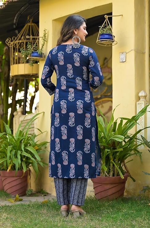 Viscose Women Straight Floral Printed Kurta And Pant Set With Dupatta | Ethnic Set | Dupatta Set |